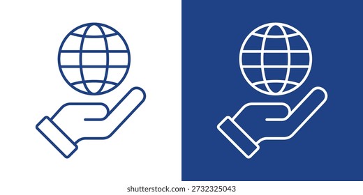 Hosting Blue And White Icon Style Collection