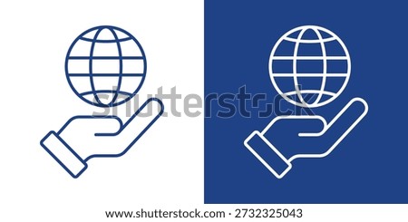 Hosting Blue And White Icon Style Collection