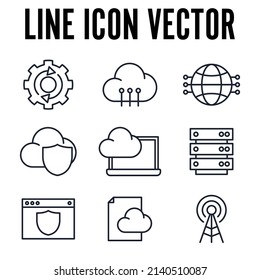 hosting and cloud computing networks set icon symbol template for graphic and web design collection logo vector illustration