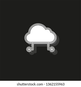 hosting cloud icon, cloud computing technology, web network symbol - server connection sign