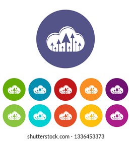 Hosting cloud icons color set vector for any web design on white background