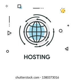 Hosting Colored Line Icon