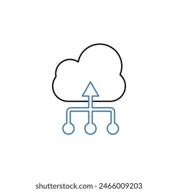 hosting concept line icon. Simple element illustration. hosting concept outline symbol design.