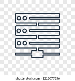 Hosting concept vector linear icon isolated on transparent background, Hosting concept transparency concept in outline style