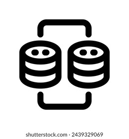 icono de conexión de alojamiento. icono de línea vectorial para su sitio web, móvil, presentación y diseño de logotipo.