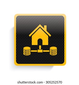 Hosting, database icon design, yellow version,clean vector