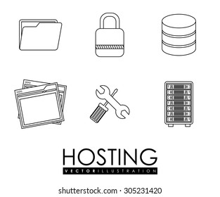 Hosting digital design, vector illustration eps 10.