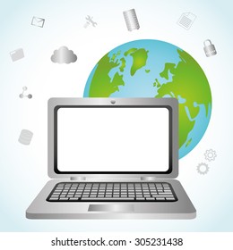 Hosting digital design, vector illustration eps 10.