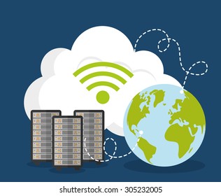 Hosting digital design, vector illustration eps 10.