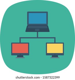 Hosting flat icons for connection & hosting
