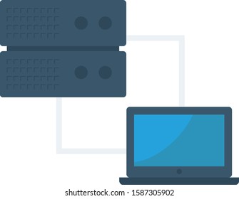 Hosting flat icons for connection & server