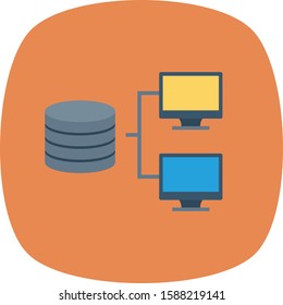 Hosting flat icons for connection & server