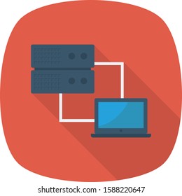 Hosting flat icons for connection & server