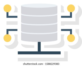 Hosting flat icons for connection & server