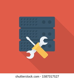 Hosting flat icons for database & repairing