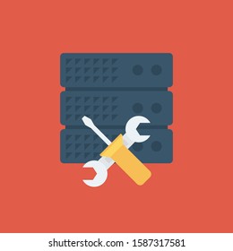 Hosting flat icons for database & repairing