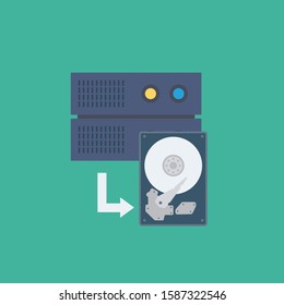 Hosting flat icons for database & storage