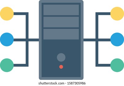 Hosting flat icons for desktop & network