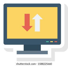 Hosting flat icons for monitor & computer