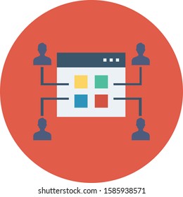 Hosting flat icons for network & internet