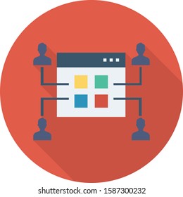 Hosting flat icons for network & internet