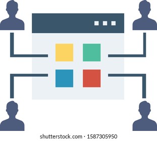 Hosting flat icons for network & internet