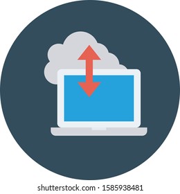 Hosting flat icons for storage & laptop