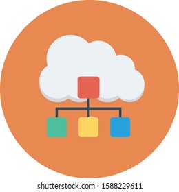 Hosting flat icons for storage & network