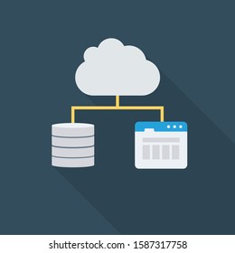 Hosting flat icons for storage & server