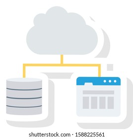 Hosting flat icons for storage & server