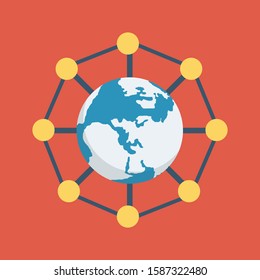 Hosting flat icons for world & earth