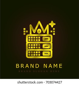 Hosting golden metallic logo