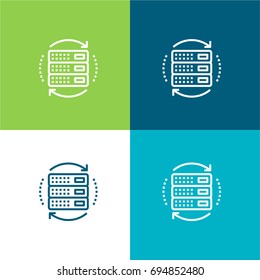 Hosting green and blue material color minimal icon or logo design