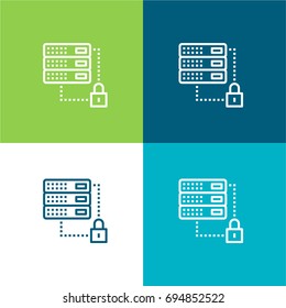 Hosting green and blue material color minimal icon or logo design