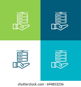 Hosting green and blue material color minimal icon or logo design