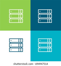 Hosting green and blue material color minimal icon or logo design