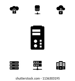 Hosting icon. collection of 7 hosting filled icons such as server. editable hosting icons for web and mobile.