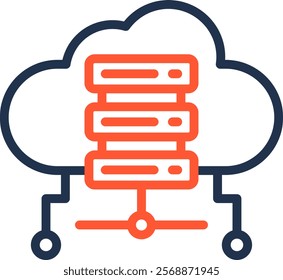 Hosting Icon Color Line Vector Illustration