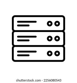 Hosting icon line isolated on white background. Black flat thin icon on modern outline style. Linear symbol and editable stroke. Simple and pixel perfect stroke vector illustration