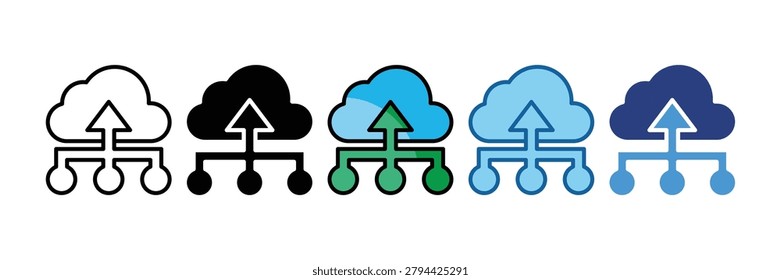 Hosting Icon Set Multiple Style Collection