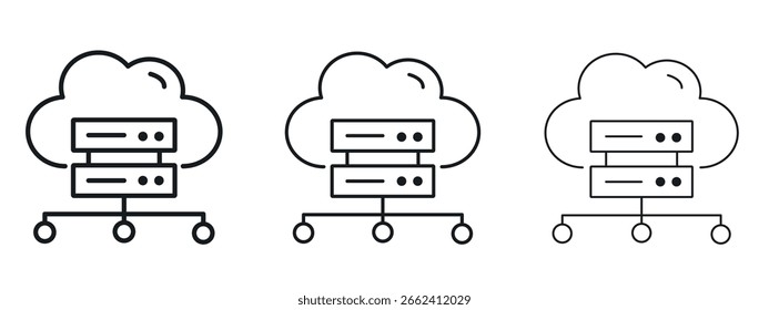 Ícone de hospedagem design de linha simples - Ilustração de vetor simples