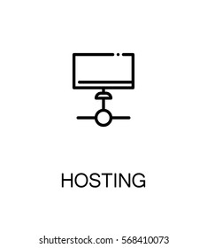 Hosting icon. Single high quality outline symbol for web design or mobile app. Thin line sign for design logo. Black outline pictogram on white background