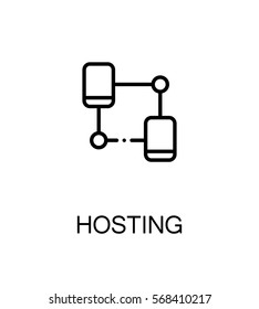 Hosting icon. Single high quality outline symbol for web design or mobile app. Thin line sign for design logo. Black outline pictogram on white background