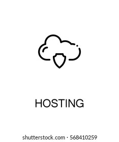 Hosting icon. Single high quality outline symbol for web design or mobile app. Thin line sign for design logo. Black outline pictogram on white background