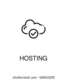 Hosting icon. Single high quality outline symbol for web design or mobile app. Thin line sign for design logo. Black outline pictogram on white background