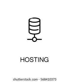 Hosting icon. Single high quality outline symbol for web design or mobile app. Thin line sign for design logo. Black outline pictogram on white background