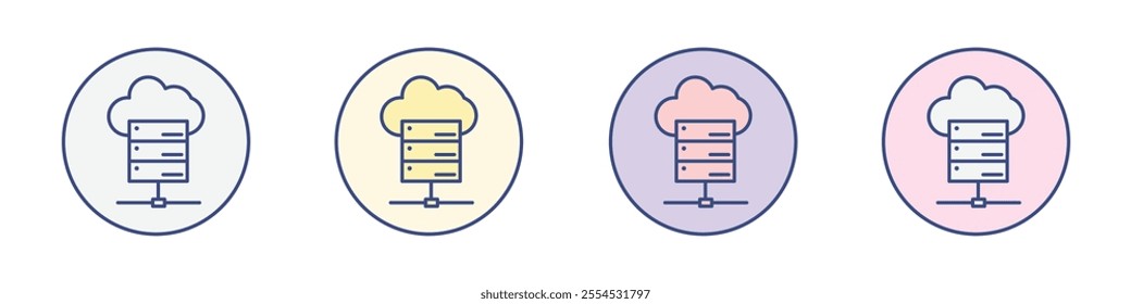 Hosting icon Thin line flat illustration