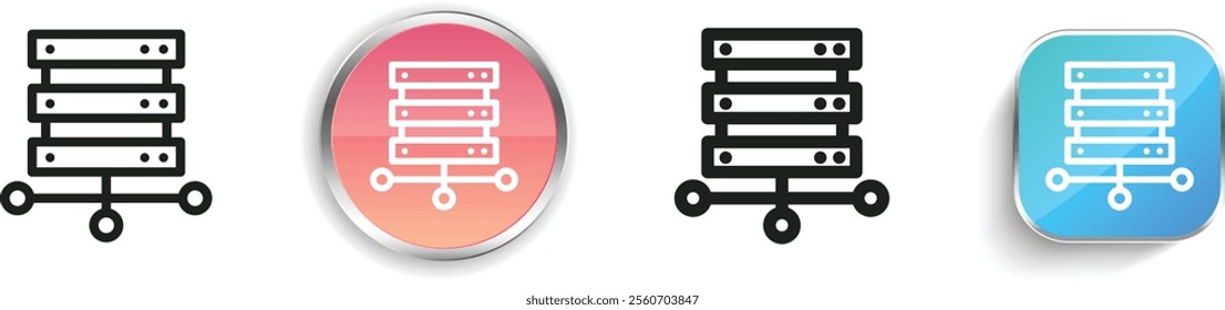 hosting icon. Thin Linear, Regular and Button Style Design Isolated On White Background