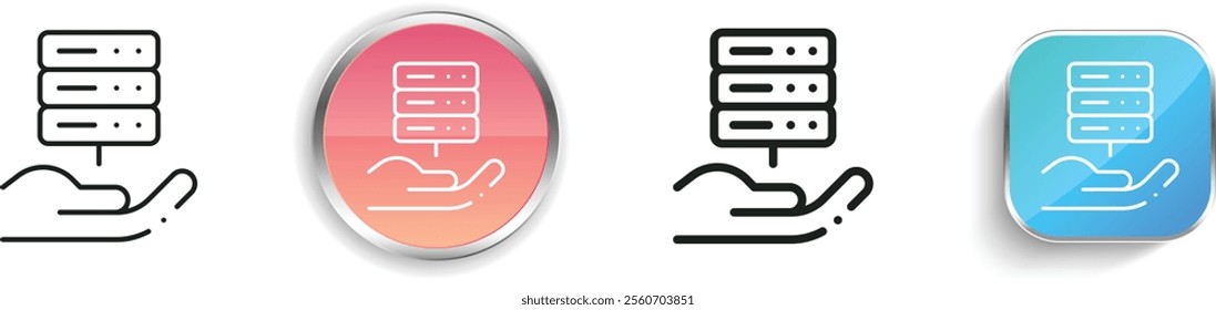 hosting icon. Thin Linear, Regular and Button Style Design Isolated On White Background