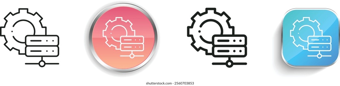 hosting icon. Thin Linear, Regular and Button Style Design Isolated On White Background